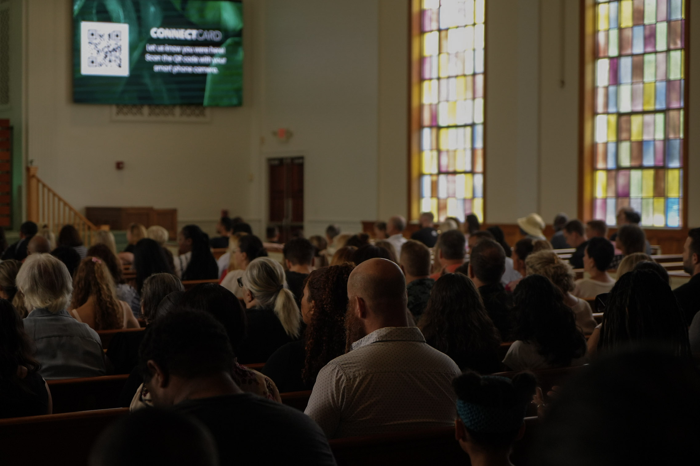 The congregation gathered on a Sunday morning at Grace Church Miami